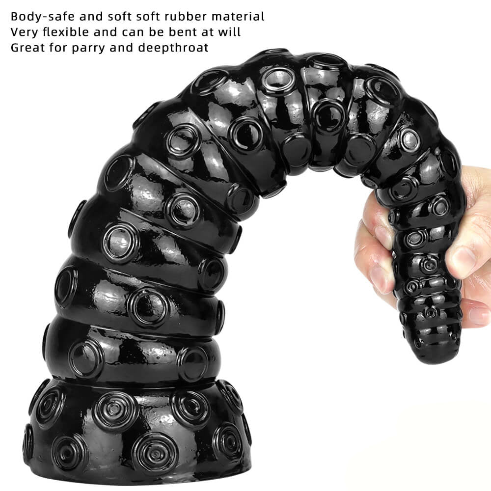 15 inch Tentacle Black Dildo Soft and flexible