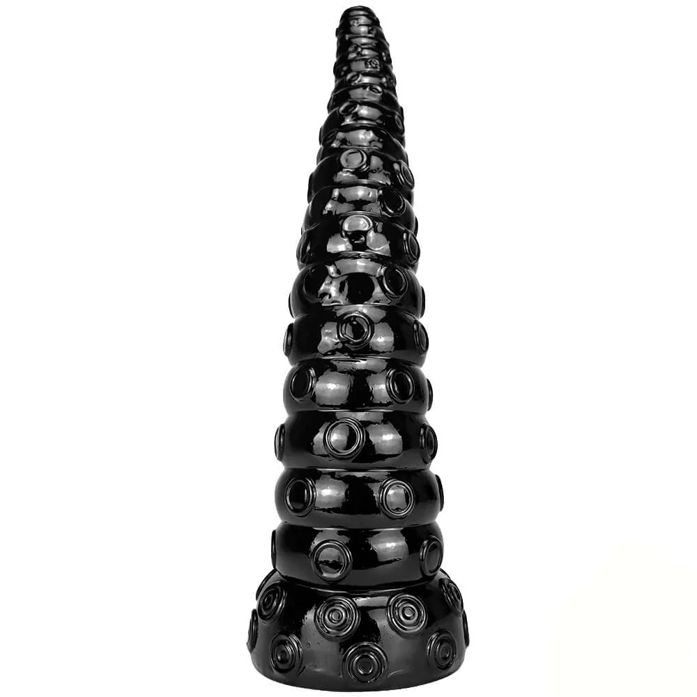 15 inch Tentacle Black Dildo front view