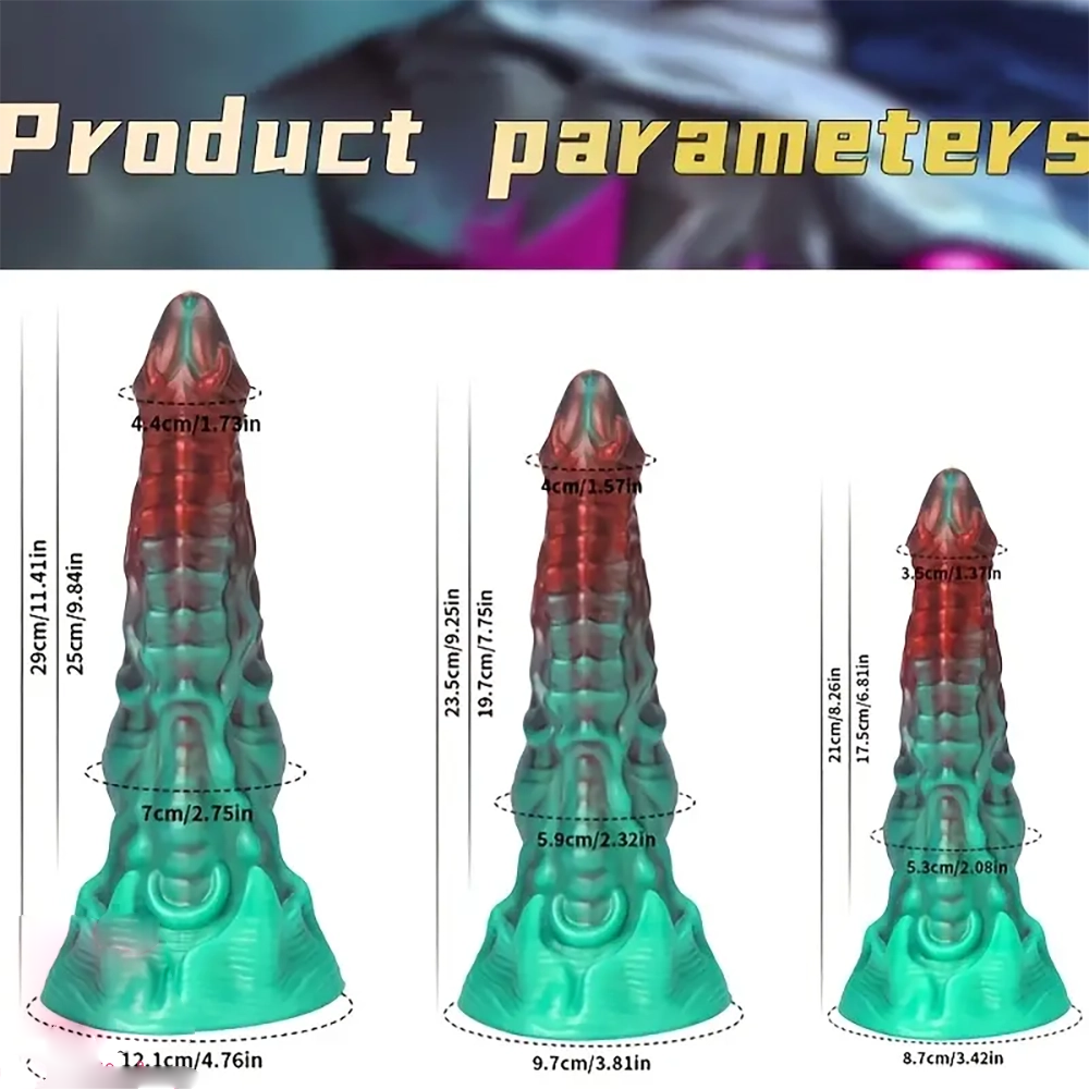 3 sizes of demon dildos