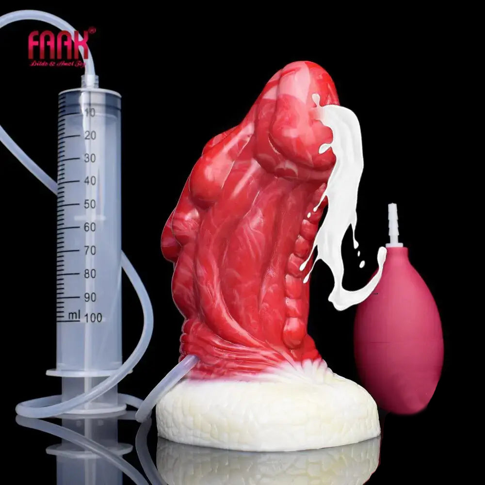 6.5inch Silicone Monster Dragon Ejaculating Dildo spray device