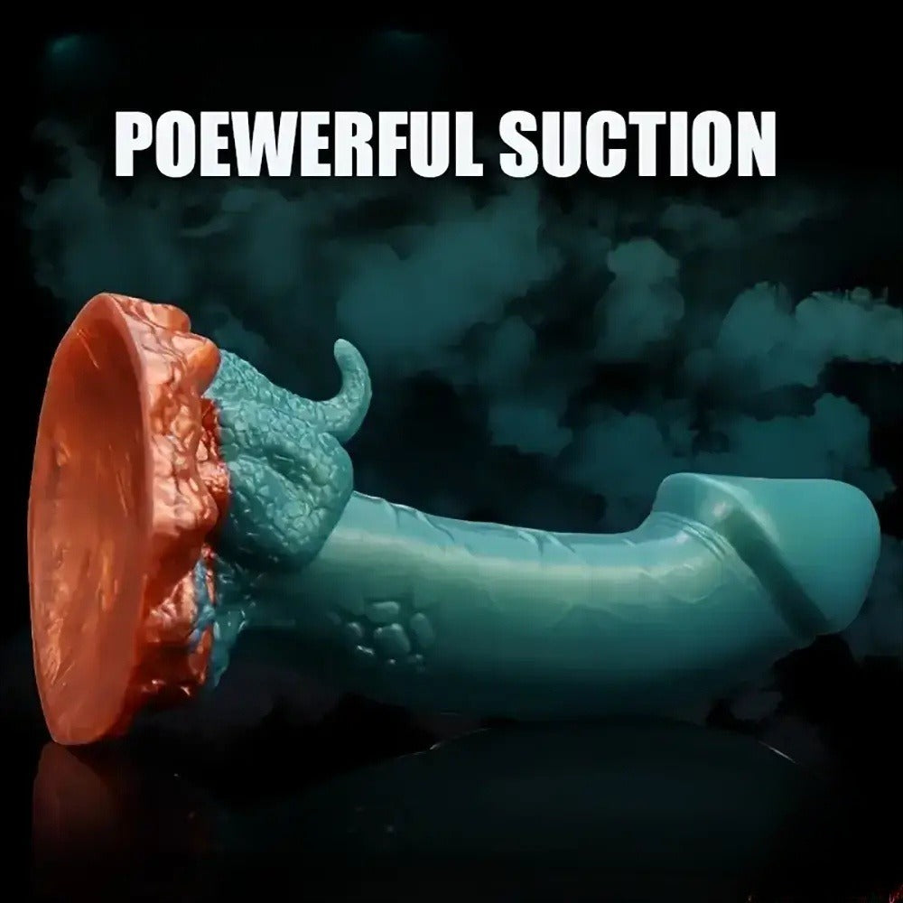 7.13 inch dinosaur dildo strong suction cup base