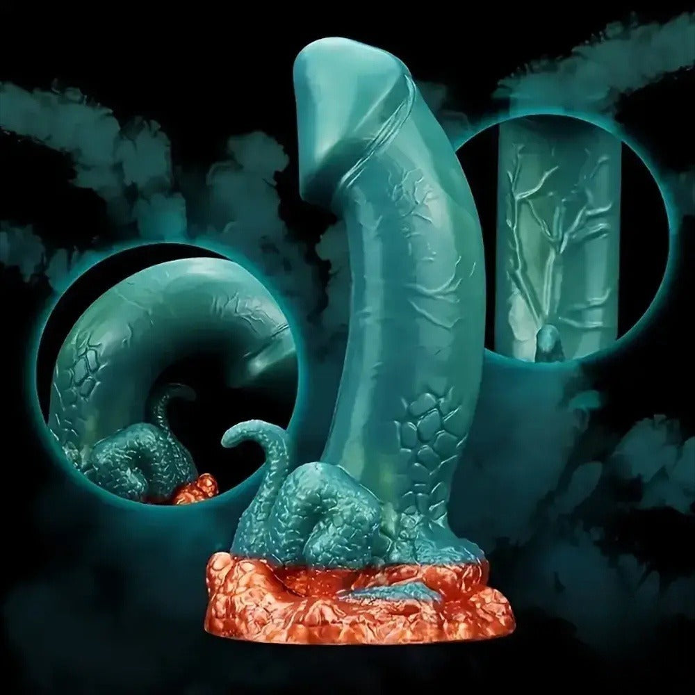 7.13 inch dinosaur dildo surface texture details