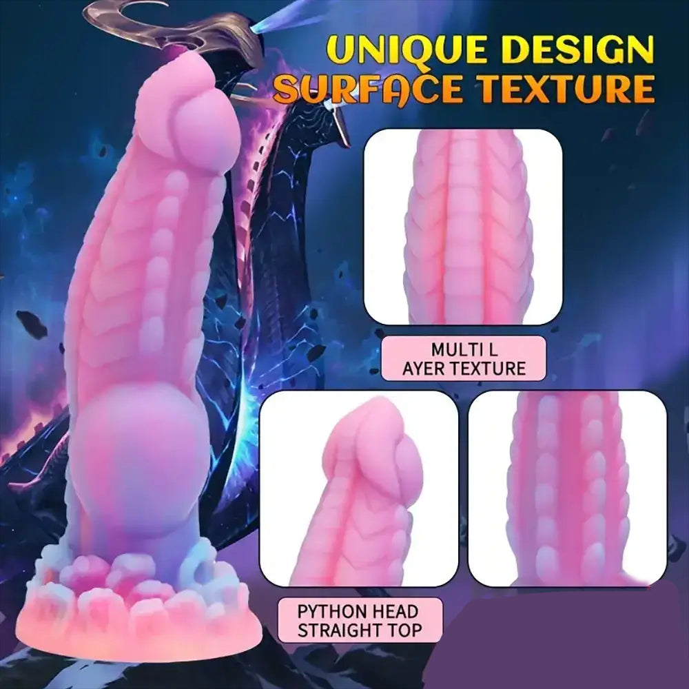 8.14inch Fantasy Luminous Monster Colorful Dildo Details
