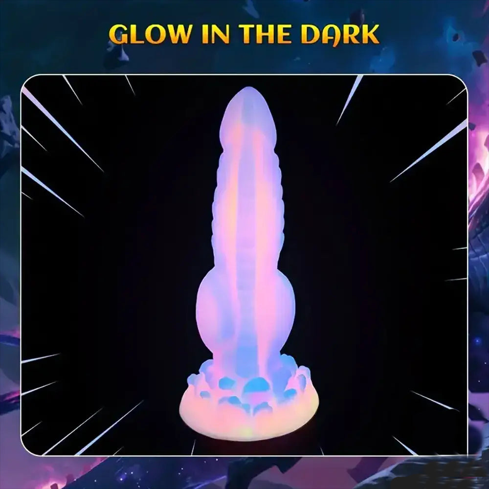 8.14inch Fantasy Luminous Monster Colorful Dildo Glow in the Dark