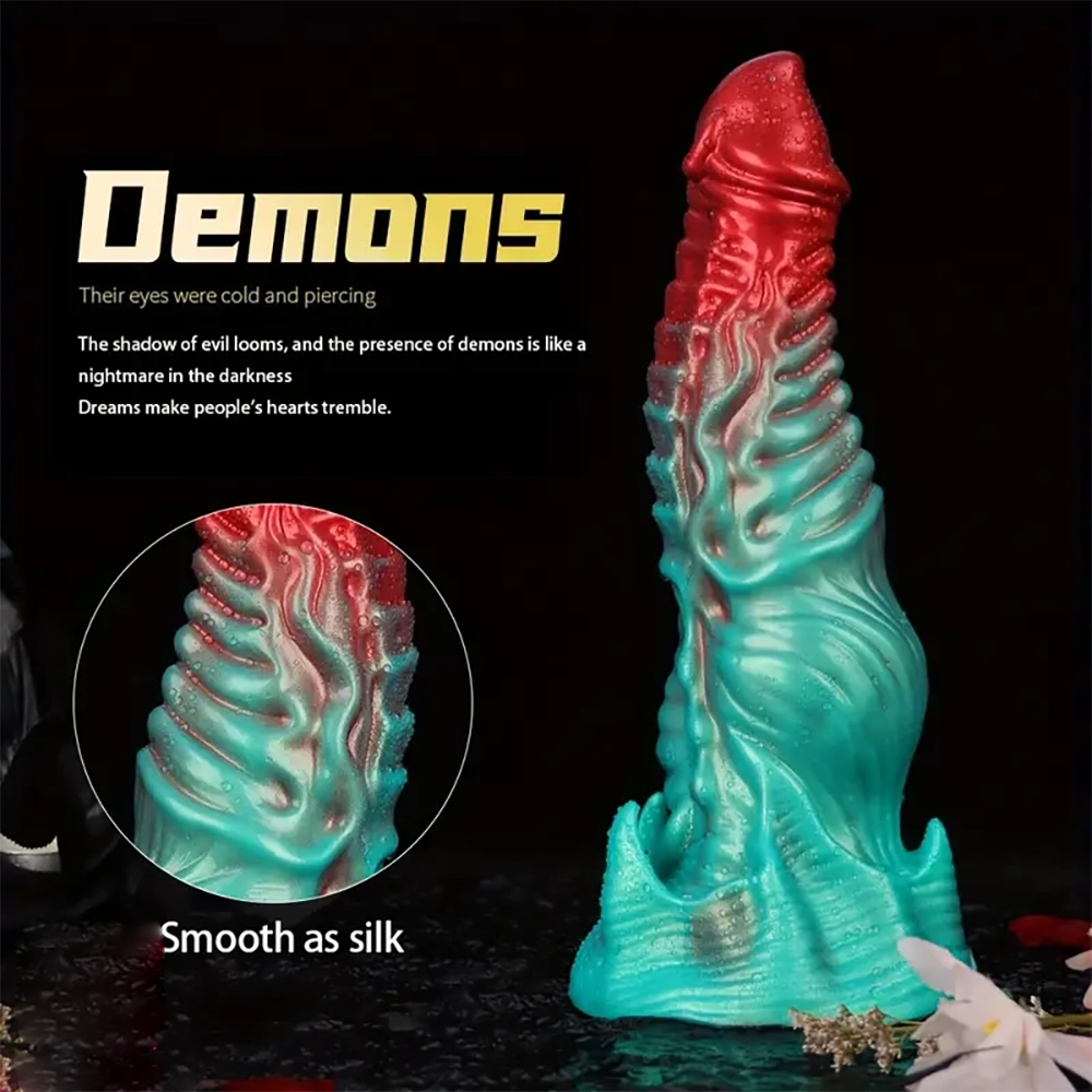 Demonic dildo with raised texture
