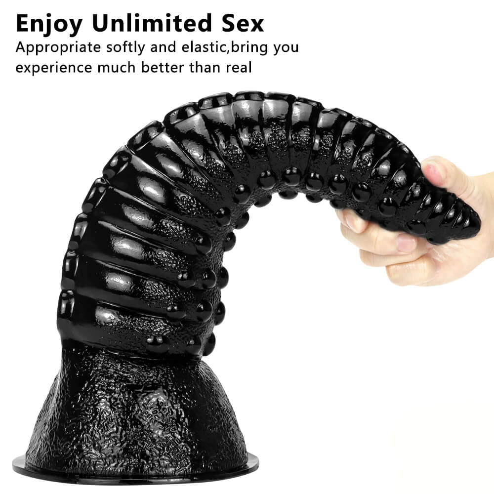 Soft and flexible 14 inch Black Octopus Tentacle Dildo