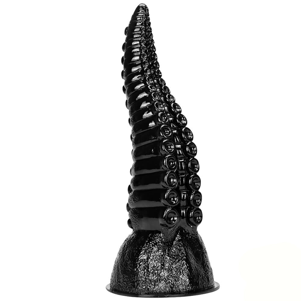 left view of 14 inch Black Octopus Tentacle Dildo