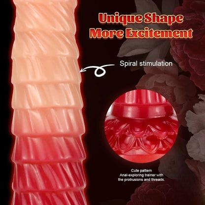 10.24 inch red dildo bamboo detail display