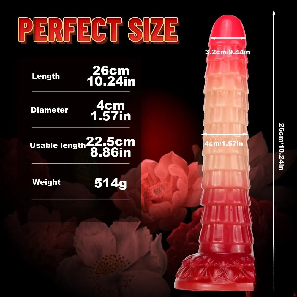 10.24 inch red dildo size chart