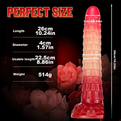10.24 inch red dildo size chart