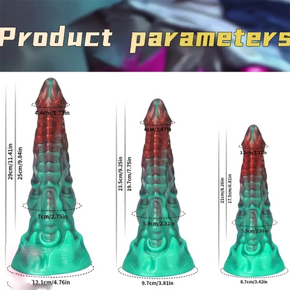 3 sizes of demon dildos