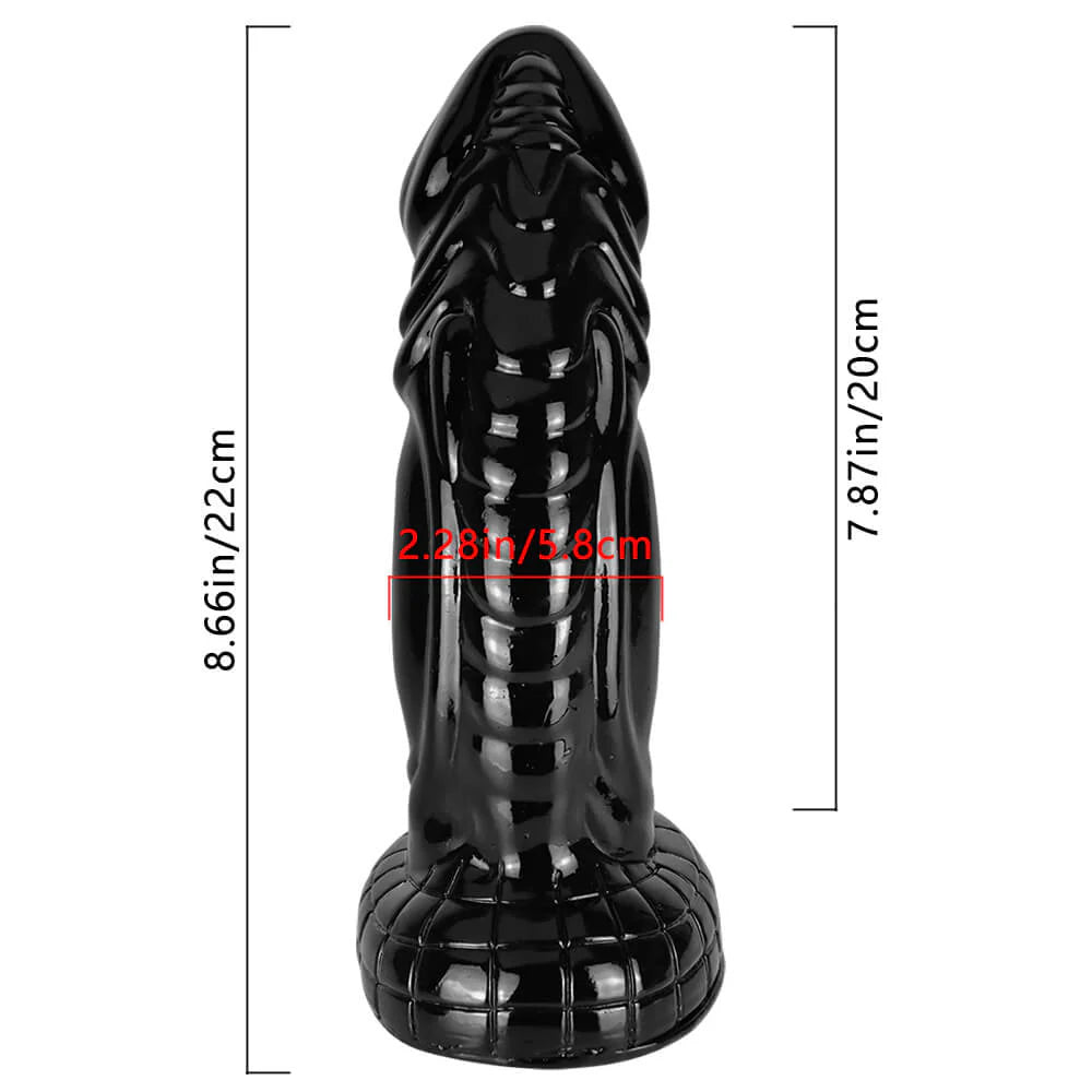 6.69 inch Black Fantasy Monster Dildo For Breasts Anus Size Details