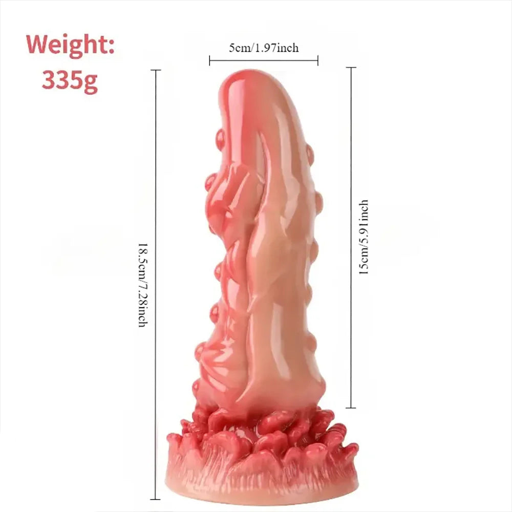 7.28inch Monster Odd Spiked Dildo front view size