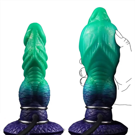 7.56inch Fantasy Monster Knots Cock Silicone Inflatable Dildo front view