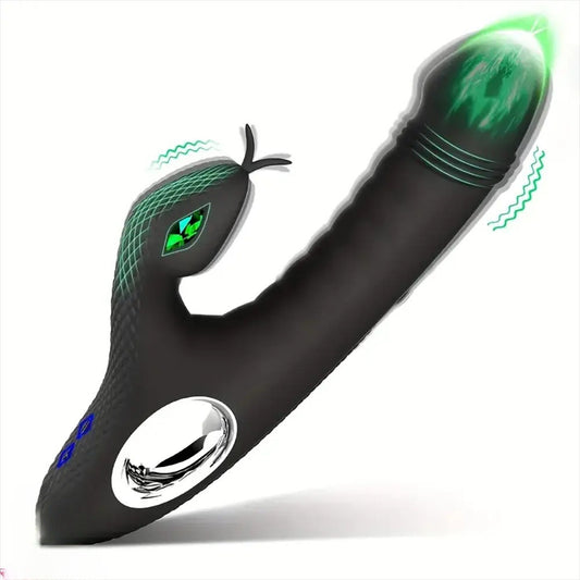 7.5 Black Snake Dildo Vibrator Side View