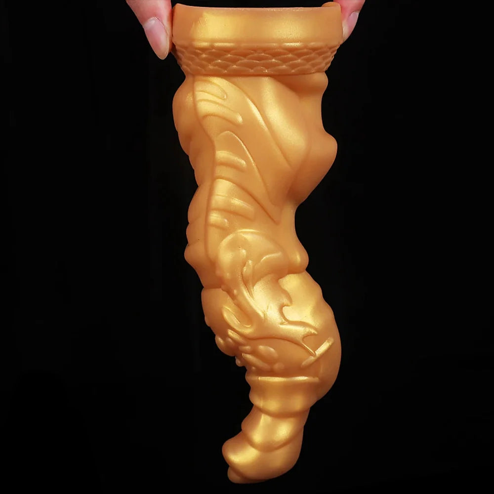 7.75inch Fantasy Golden Monster Dragon Dildo Details