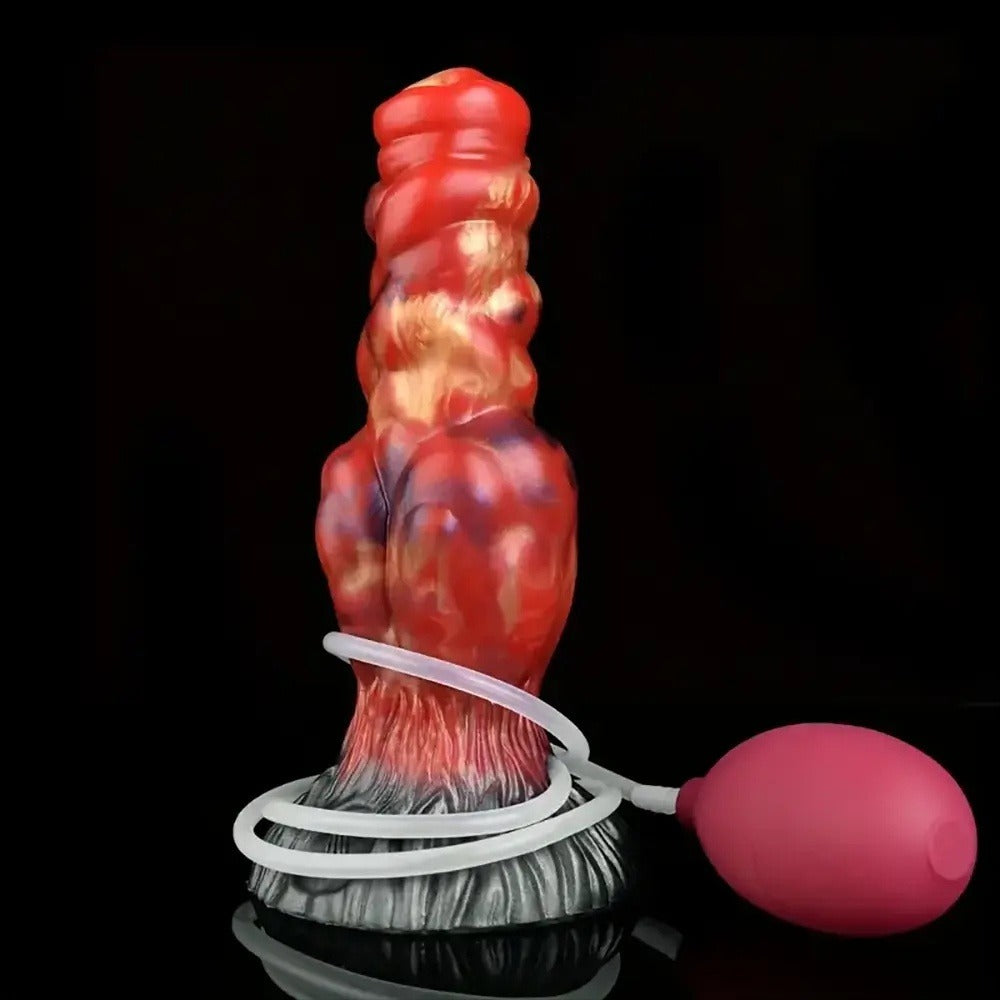 7 Inch Dog Dildo with Inflatable Ball