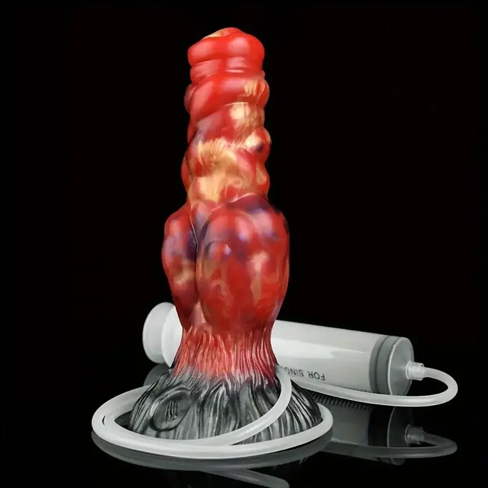 7 Inch Dog Dildo with Syringe to Simulate Ejaculation