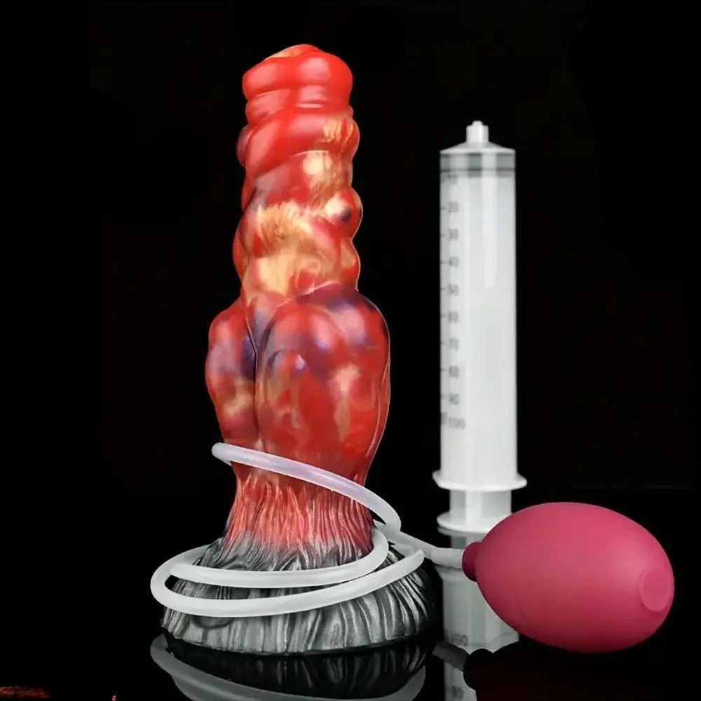 7 Inch Simulated Cum Dog Dildo Front View