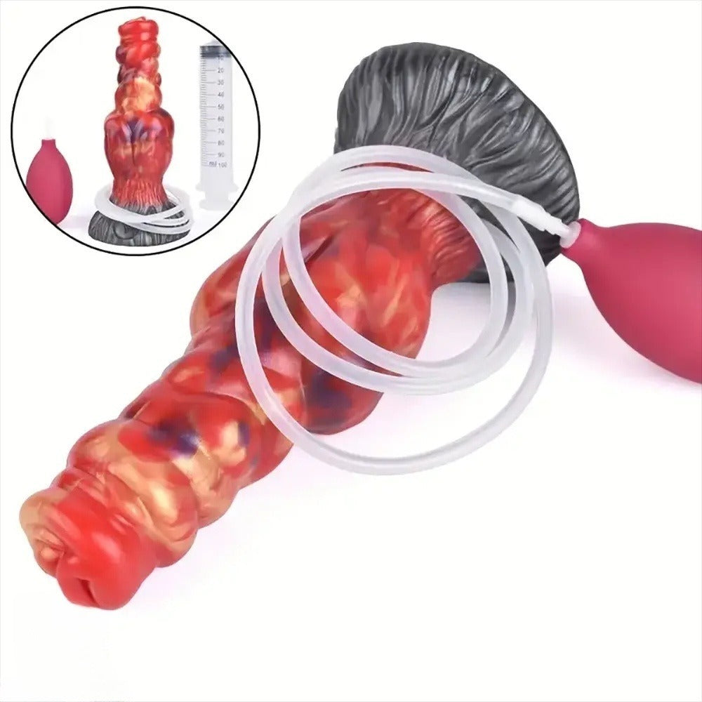7 inch Simulated Cum Dog Dildo Horizontal View