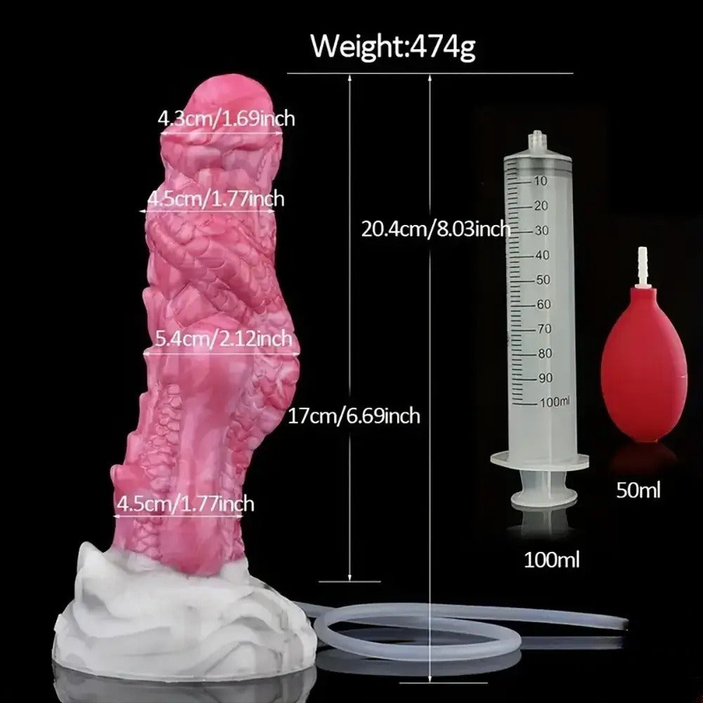8.03 inch squeezable water jet dildo size chart
