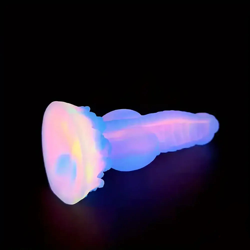 8.14inch Fantasy Luminous Monster Colorful Dildo Glow in the Dark horizontally left