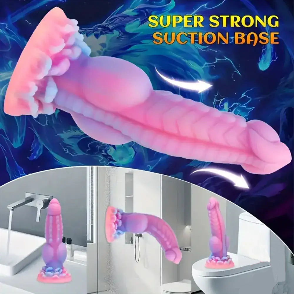8.14inch Fantasy Luminous Monster Colorful Dildo suitable for different scenes