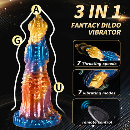9.05inch Animal Monster Thrusting Automatic Vibrating  Dildo 3 in 1