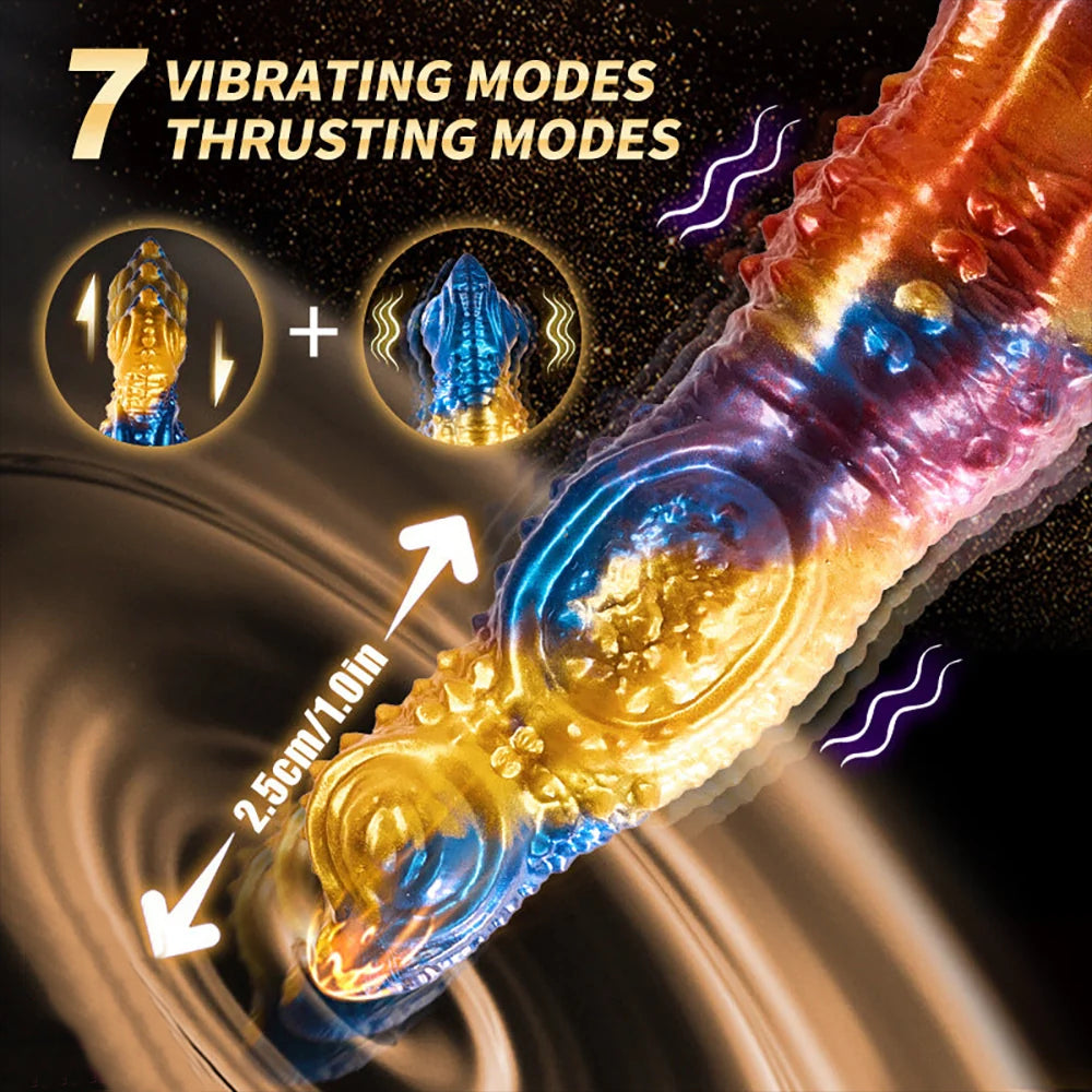 9.05inch Animal Monster Thrusting Automatic Vibrating  Dildo tip details