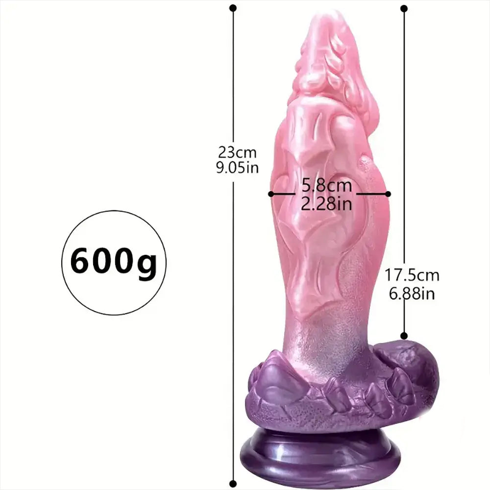 9.05inch Silicone Large Fantasy Monster Anal Dildo Size Details