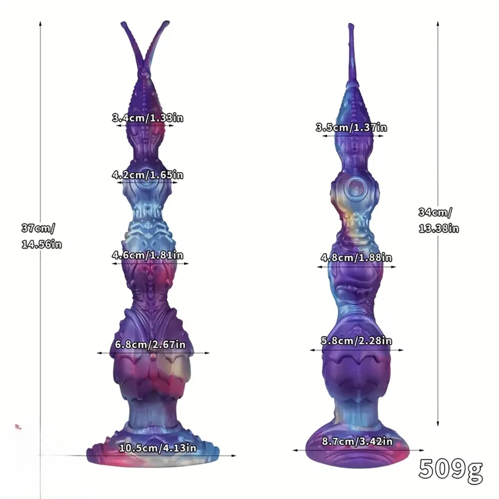 Insect antennae shaped dildo size chart