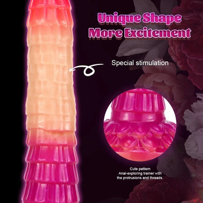 Pink 10.24 inch bamboo dildo detail