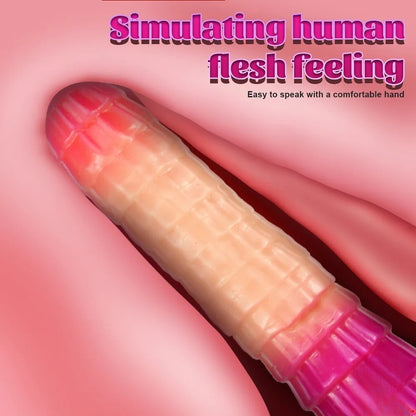 Pink 10.24 inch dildo simulates human flesh