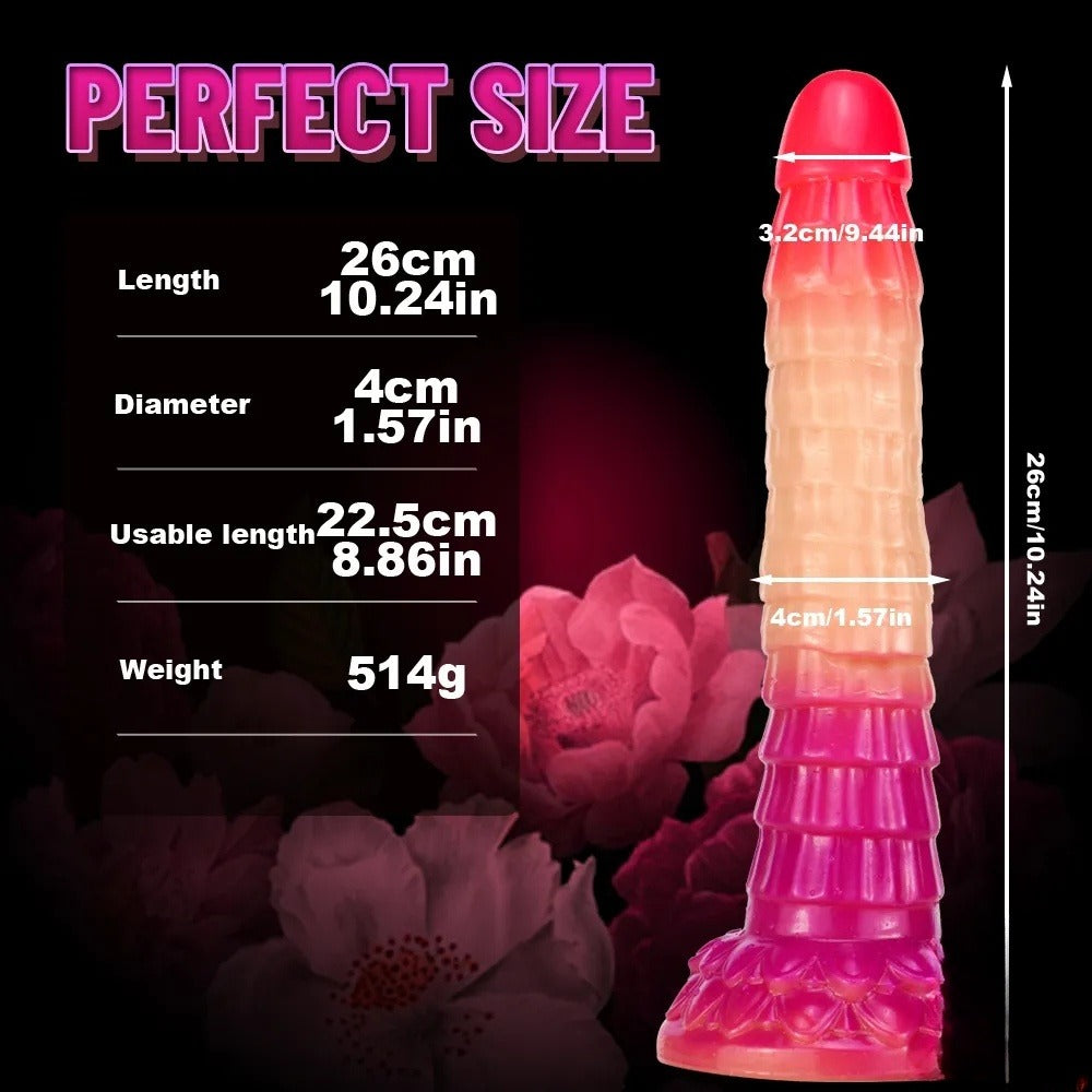Pink 10.24 inch dildo size chart