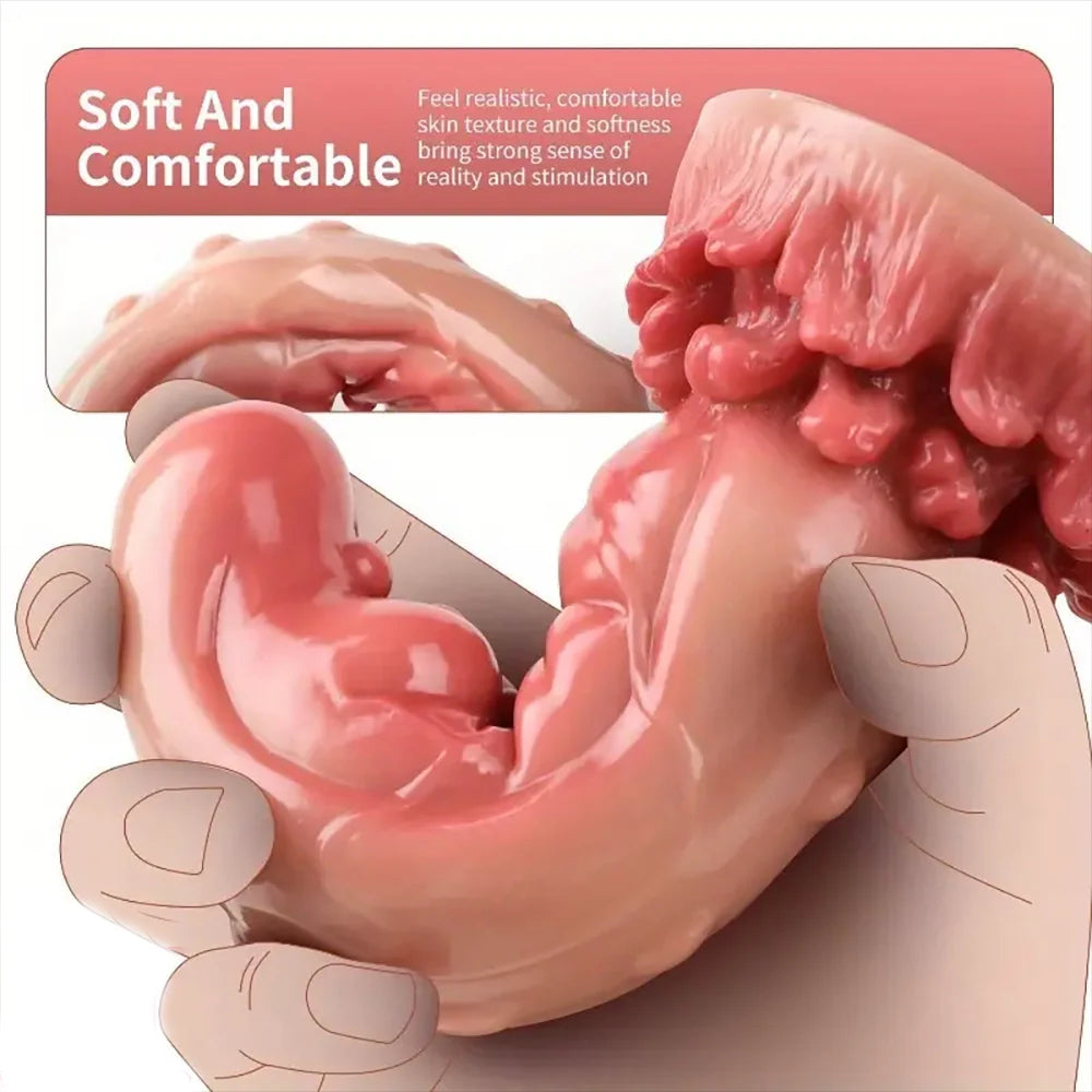 Soft and flexible 7.28inch Monster Odd Spiked Dildo