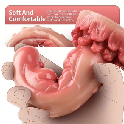 Soft and flexible 7.28inch Monster Odd Spiked Dildo