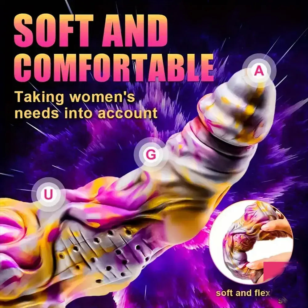 Soft and flexible 8.5inch Silicone Fantasy Monster Orgasm Dildo