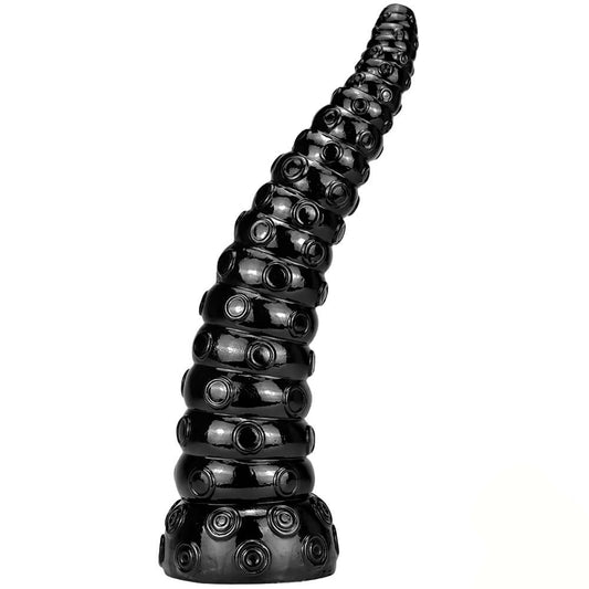 right view of 15 inch Tentacle Black Dildo